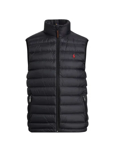 Polo Ralph Lauren Logo-embroidered Padded Gilet In Black