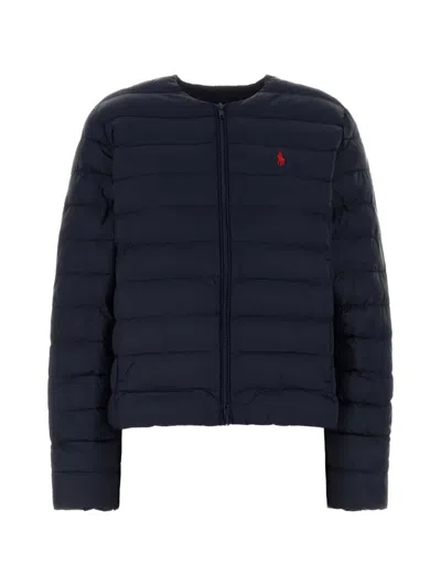 Polo Ralph Lauren Nylon Padded Jacket Long Sleeves Quilted In Blue