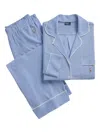 Polo Ralph Lauren Logo-embroidered Pajama Set In Blue
