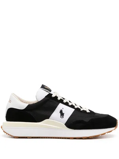 Polo Ralph Lauren Logo-embroidered Panelled Sneakers In Schwarz