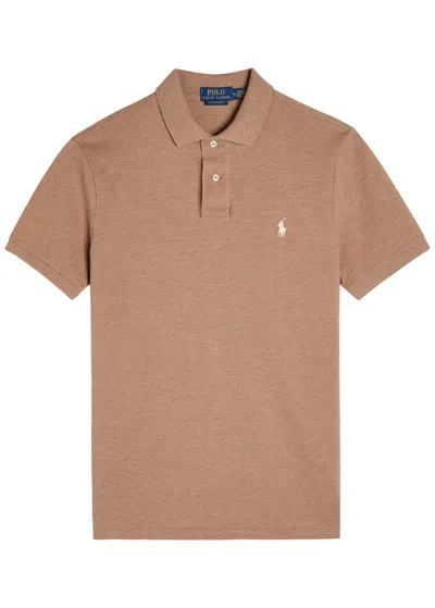 Polo Ralph Lauren Logo-embroidered Piqué Cotton Polo Shirt In Brown