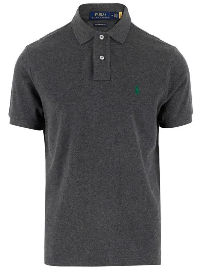 Polo Ralph Lauren Embroidered-logo Polo Shirt In Grey
