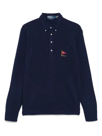 Polo Ralph Lauren Logo-embroidered Polo Shirt In 蓝色