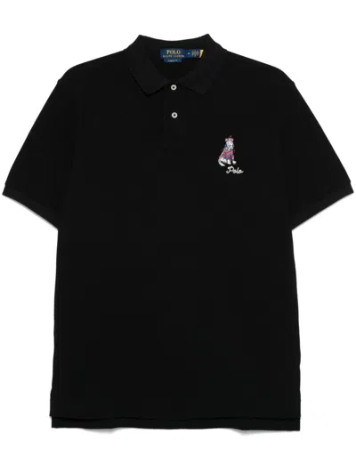 Polo Ralph Lauren Logo-embroidered Polo Shirt In Black