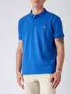 Polo Ralph Lauren Logo Embroidered Short-sleeved Polo Shirt In Blue
