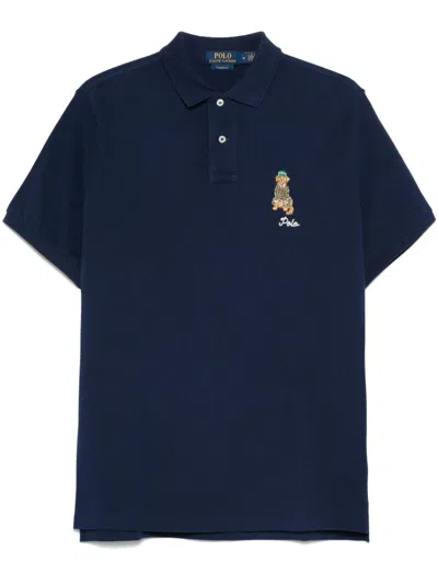 Polo Ralph Lauren Logo-embroidered Polo Shirt In Blue