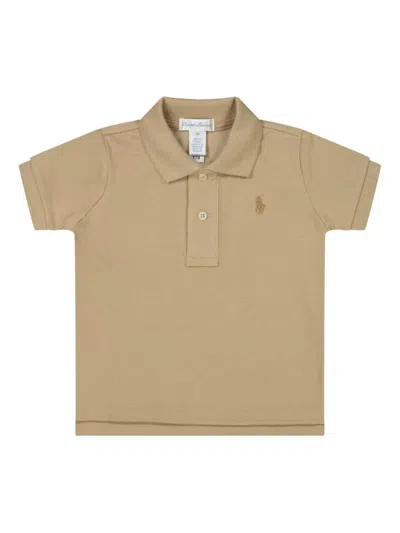 Polo Ralph Lauren Babies' Logo-embroidered Polo Shirt In Brown