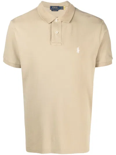 Polo Ralph Lauren Embroidered-logo Polo Shirt In Neutrals