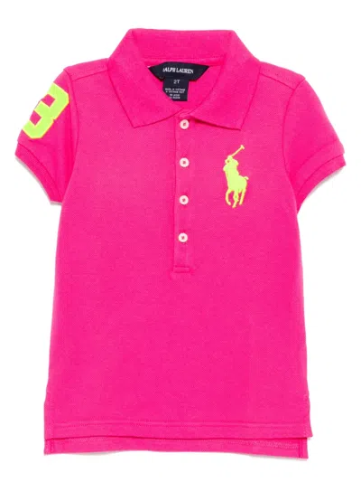 Polo Ralph Lauren Kids' Logo-embroidered Polo Shirt In Pink