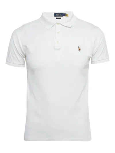 Pre-owned Polo Ralph Lauren Logo-embroidered Polo Shirt In White