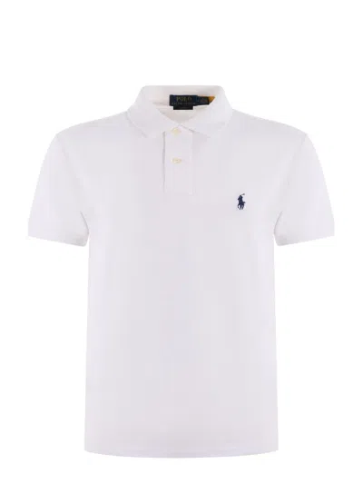 Polo Ralph Lauren Logo Embroidered Polo Shirt In White