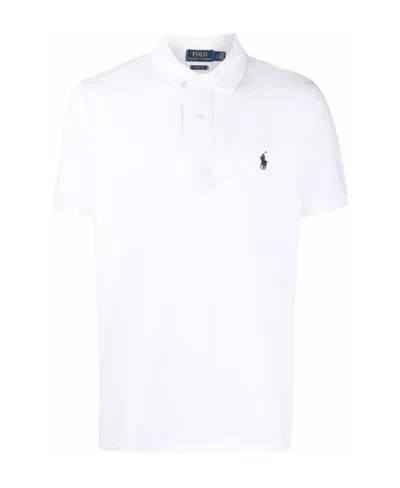Polo Ralph Lauren Slim Fit White Polo Shirt With Classic Collar And Pony Embroidery On The Front In Cotton Piquet Man
