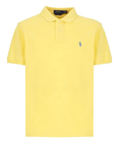 Polo Ralph Lauren Logo Embroidered Polo Shirt In Yellow
