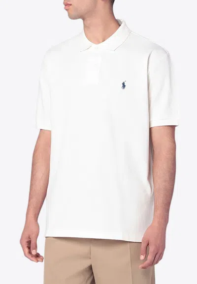 Polo Ralph Lauren Logo Embroidered Polo T-shirt In White