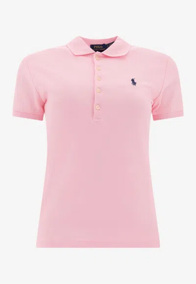 Polo Ralph Lauren Logo-embroidered Polo T-shirt In Pink