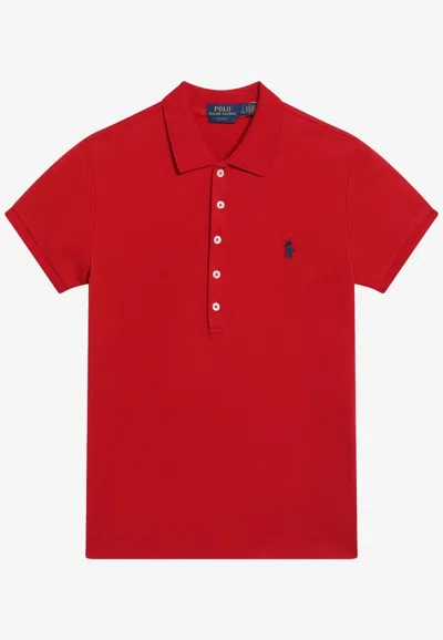 Polo Ralph Lauren Logo Embroidered Polo T-shirt In Red