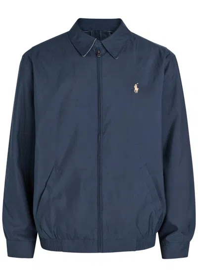 Polo Ralph Lauren Logo-embroidered Poplin Jacket In Blue