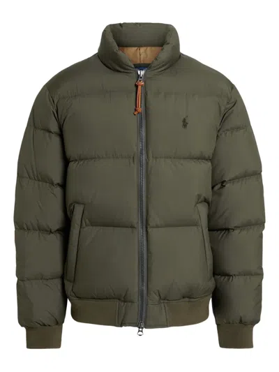 Polo Ralph Lauren Logo-embroidered Quilted Jacket In Green