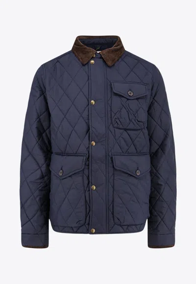 POLO RALPH LAUREN LOGO EMBROIDERED QUILTED NYLON JACKET