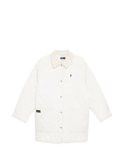 Polo Ralph Lauren Logo-embroidered Quilted Puffer Jacket In Neutral