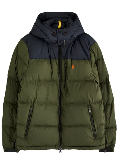 Polo Ralph Lauren Logo-embroidered Quilted Shell Jacket In Green