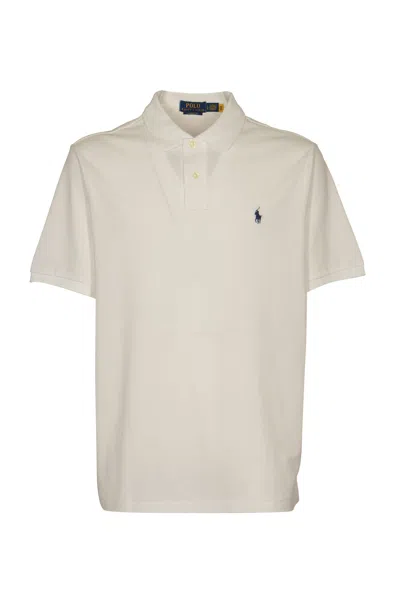 Polo Ralph Lauren Logo Embroidered Regular Polo Shirt In White