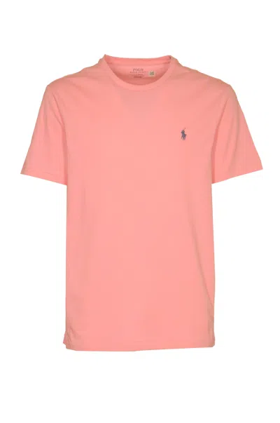 Polo Ralph Lauren Logo Embroidered Regular T-shirt In Pink