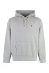 Polo Ralph Lauren Grey Cotton Hoodie With Contrasting Embroidered Logo In Grey