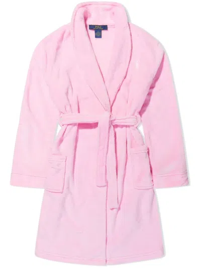 Polo Ralph Lauren Kids' Logo-embroidered Robe In Pink