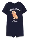 Polo Ralph Lauren Logo-embroidered Romper In Blue