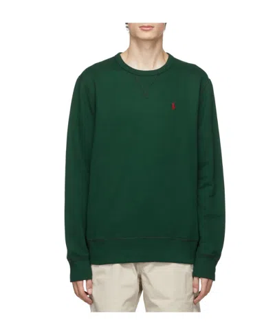 Polo Ralph Lauren Logo Embroidered Round Neck Sweater In Green