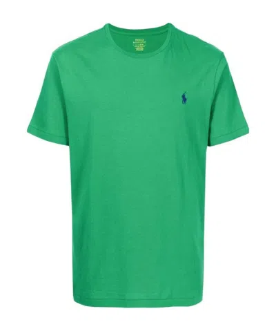 Polo Ralph Lauren Logo Embroidered Round Neck T-shirt In Green