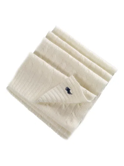 Polo Ralph Lauren Logo-embroidered Scarf In Neutral