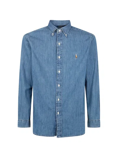Polo Ralph Lauren Logo-embroidered Shirt In Blue
