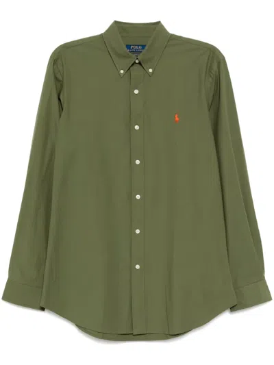 Polo Ralph Lauren Logo Embroidered Shirt In Green