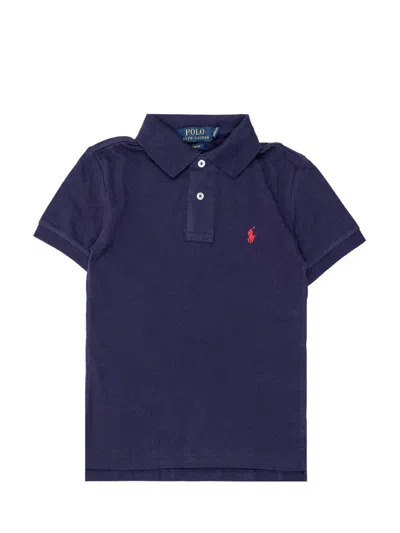 Polo Ralph Lauren Kids' Logo Embroidered Short-sleeved Polo Shirt In Blue