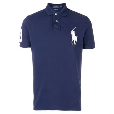 Polo Ralph Lauren Logo Embroidered Short-sleeved Polo Shirt In Blue