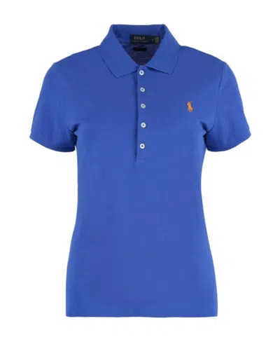 Polo Ralph Lauren Logo-embroidered Short-sleeved Polo Shirt In Blue