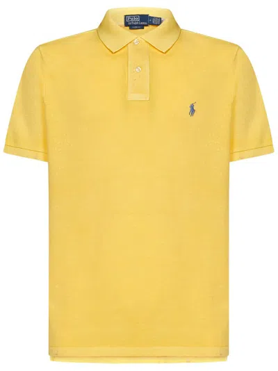 Polo Ralph Lauren Logo Embroidered Short Sleeved Polo Shirt In Yellow