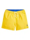 Polo Ralph Lauren Big Boys Traveler Drawstring Waistband Swim Trunk In Yellow