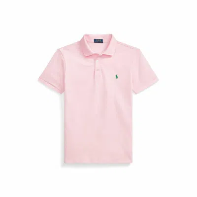 Polo Ralph Lauren Logo Embroidered Slim-fit Polo Shirt Shirt In Pink