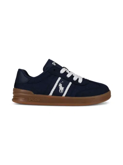 Polo Ralph Lauren Kids' Logo-embroidered Sneakers In Blue