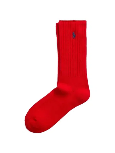 Polo Ralph Lauren Logo-embroidered Socks In Red