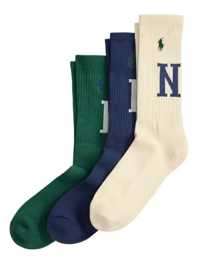 Polo Ralph Lauren Logo-embroidered Socks (pack Of Three) In Multi