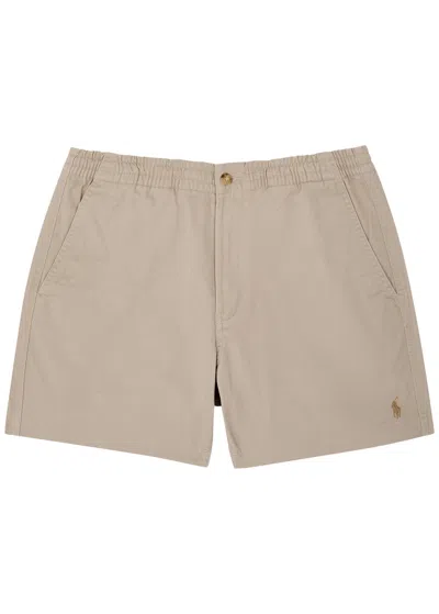 Polo Ralph Lauren Logo-embroidered Stretch-cotton Shorts In Khaki
