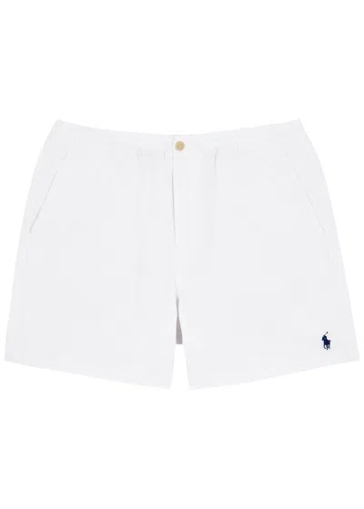 Polo Ralph Lauren Logo-embroidered Stretch-cotton Shorts In White