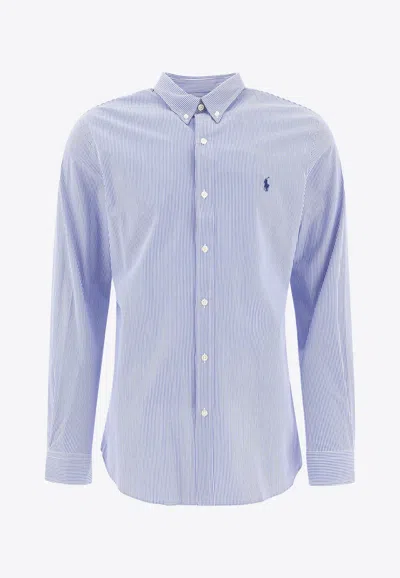 POLO RALPH LAUREN LOGO EMBROIDERED STRIPE SHIRT