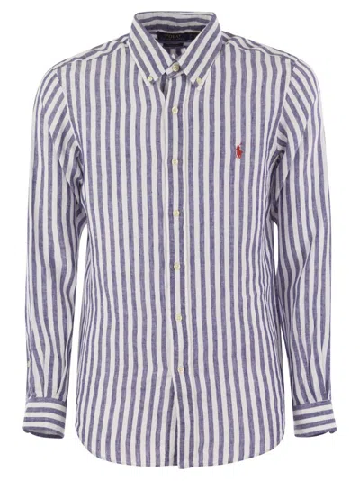Polo Ralph Lauren Logo Embroidered Striped Shirt In Multi