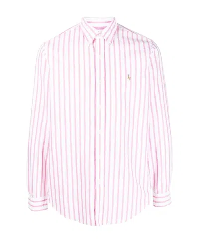 Polo Ralph Lauren Logo-embroidered Striped Shirt In White