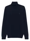 Polo Ralph Lauren Turtleneck Sweater With Cuffs And Hem In Blue
